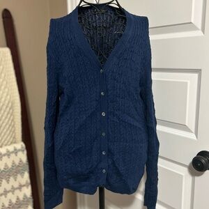 Brooks Brothers Silk Cashmere Navy Blue Knit Cardigan